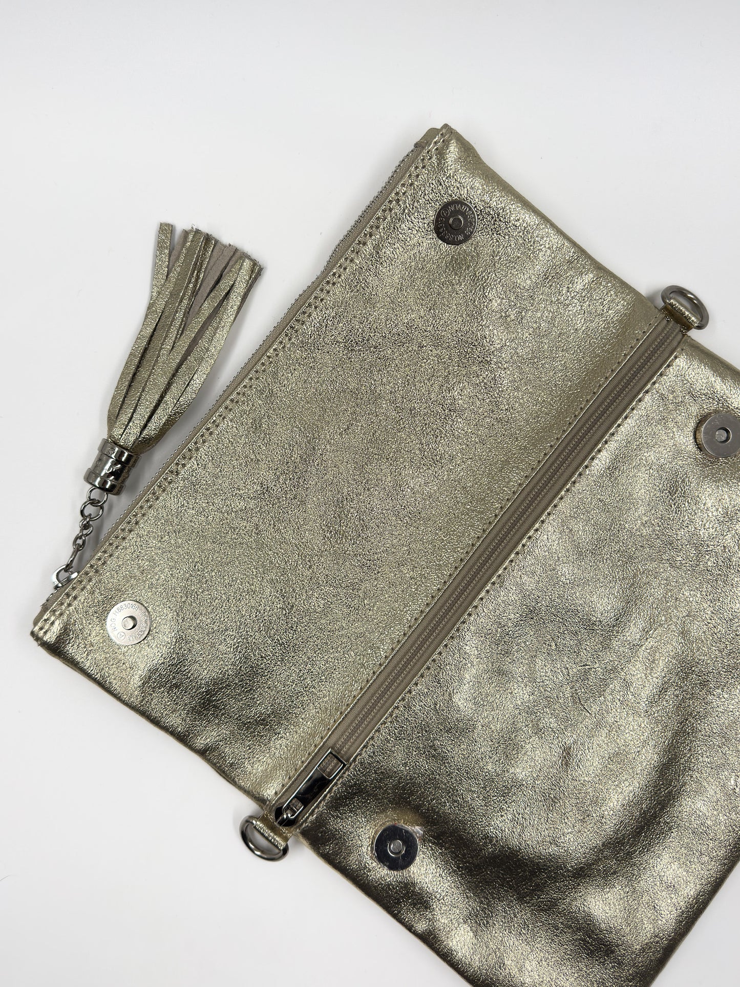 Bandolera Letizia Cuero Metalizado Dorado