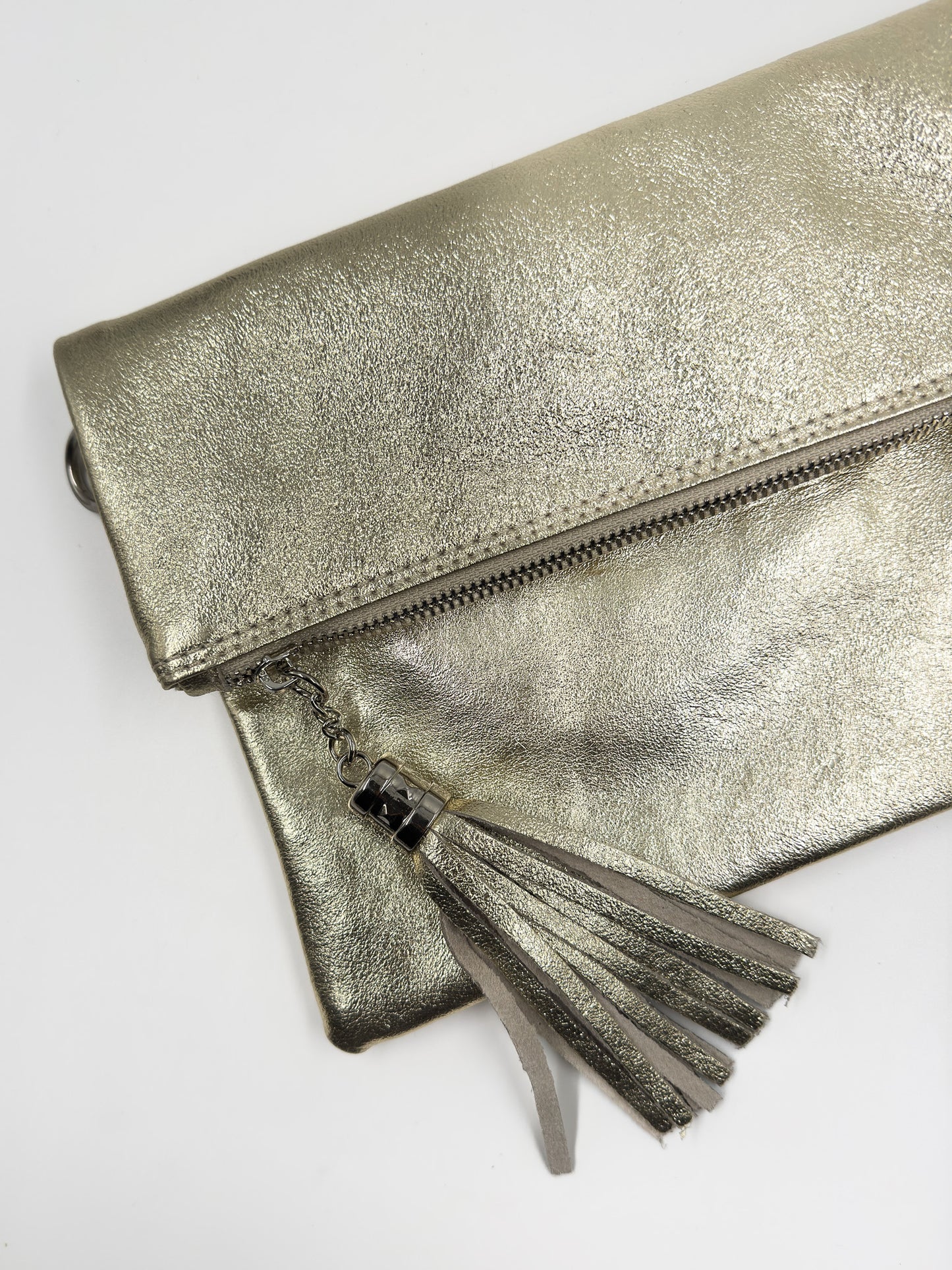 Bandolera Letizia Cuero Metalizado Dorado