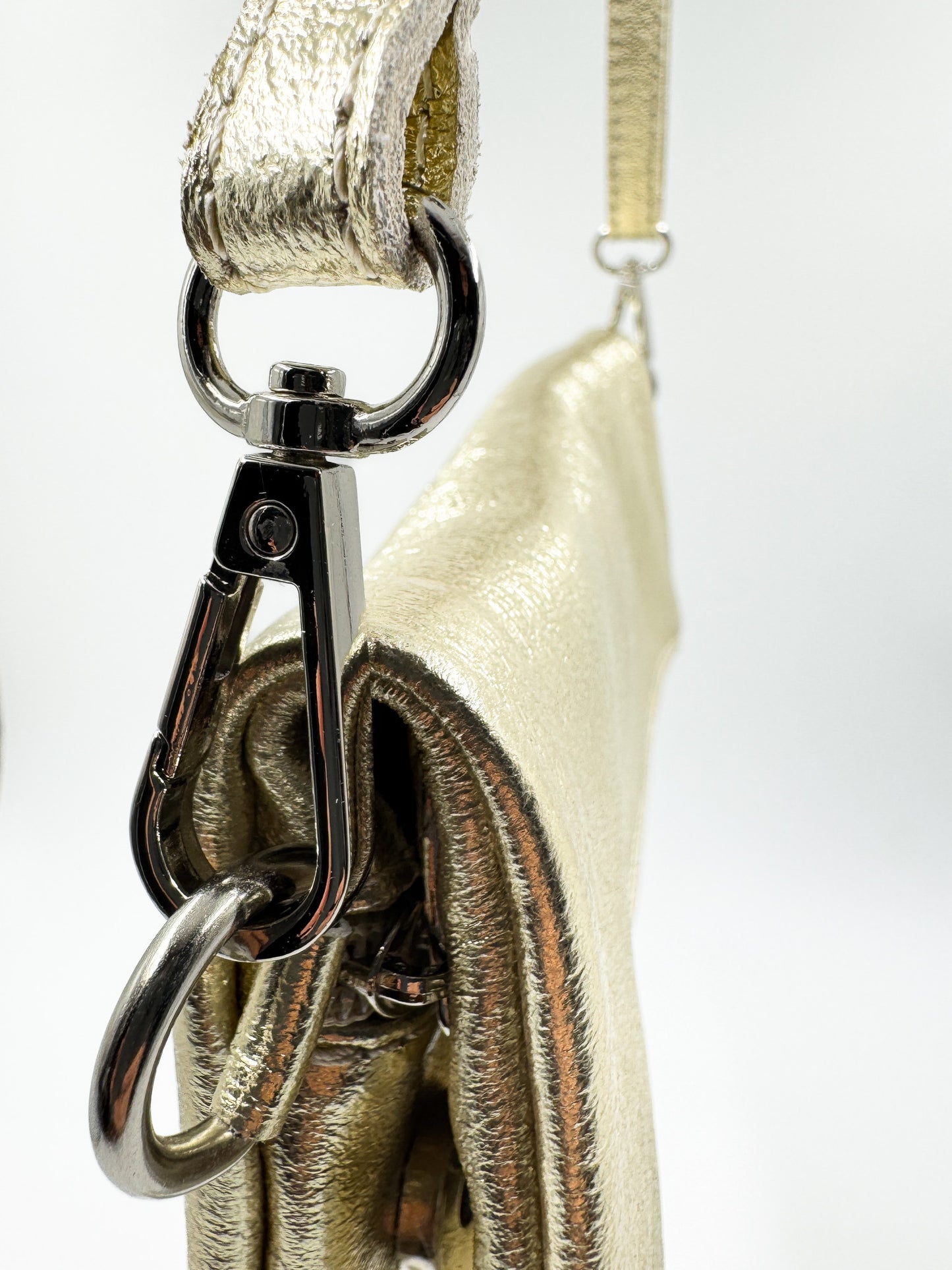 Bandolera Letizia Cuero Metalizado Dorado