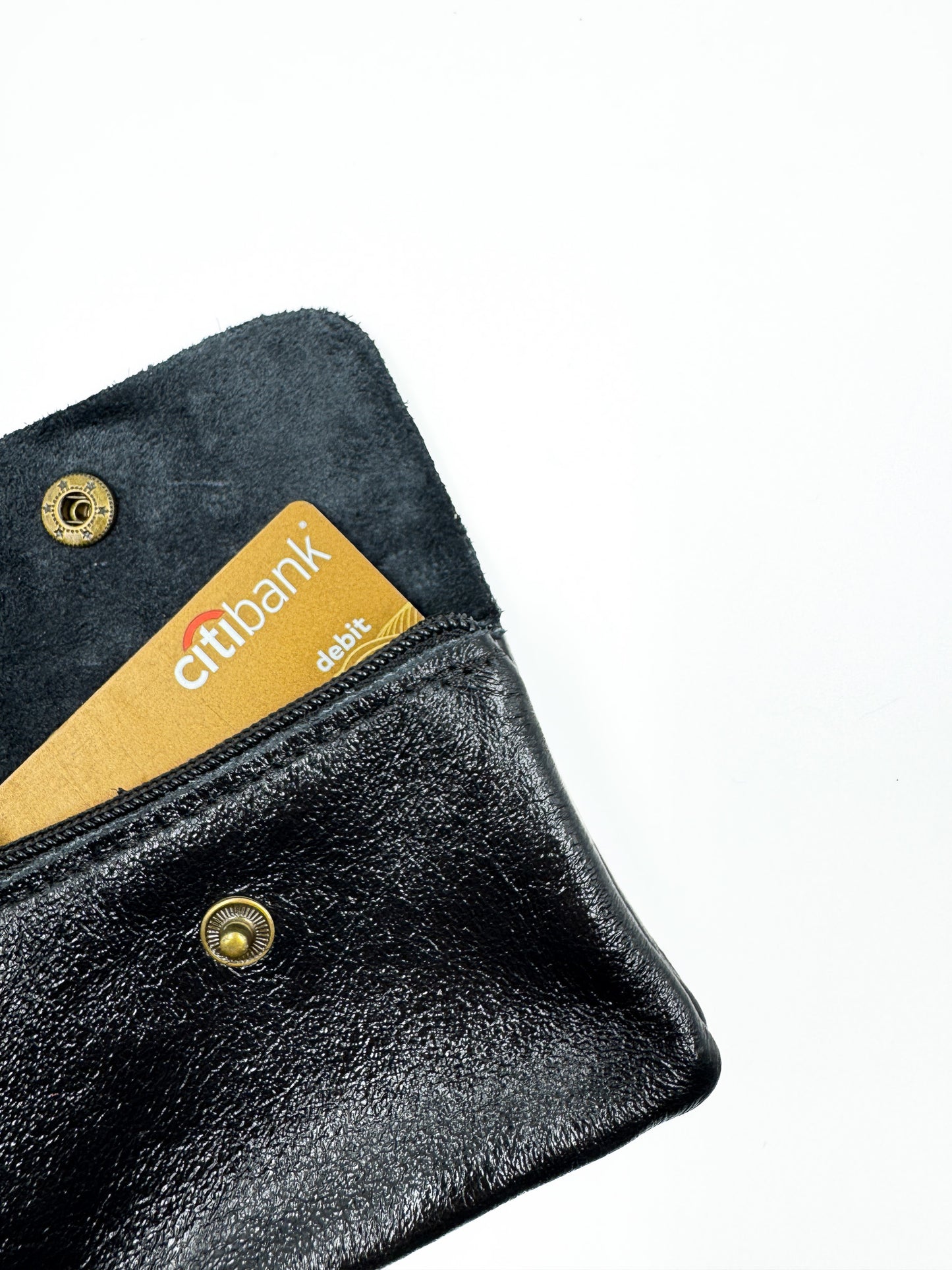 Monedero Nina cuero metalizado Negro