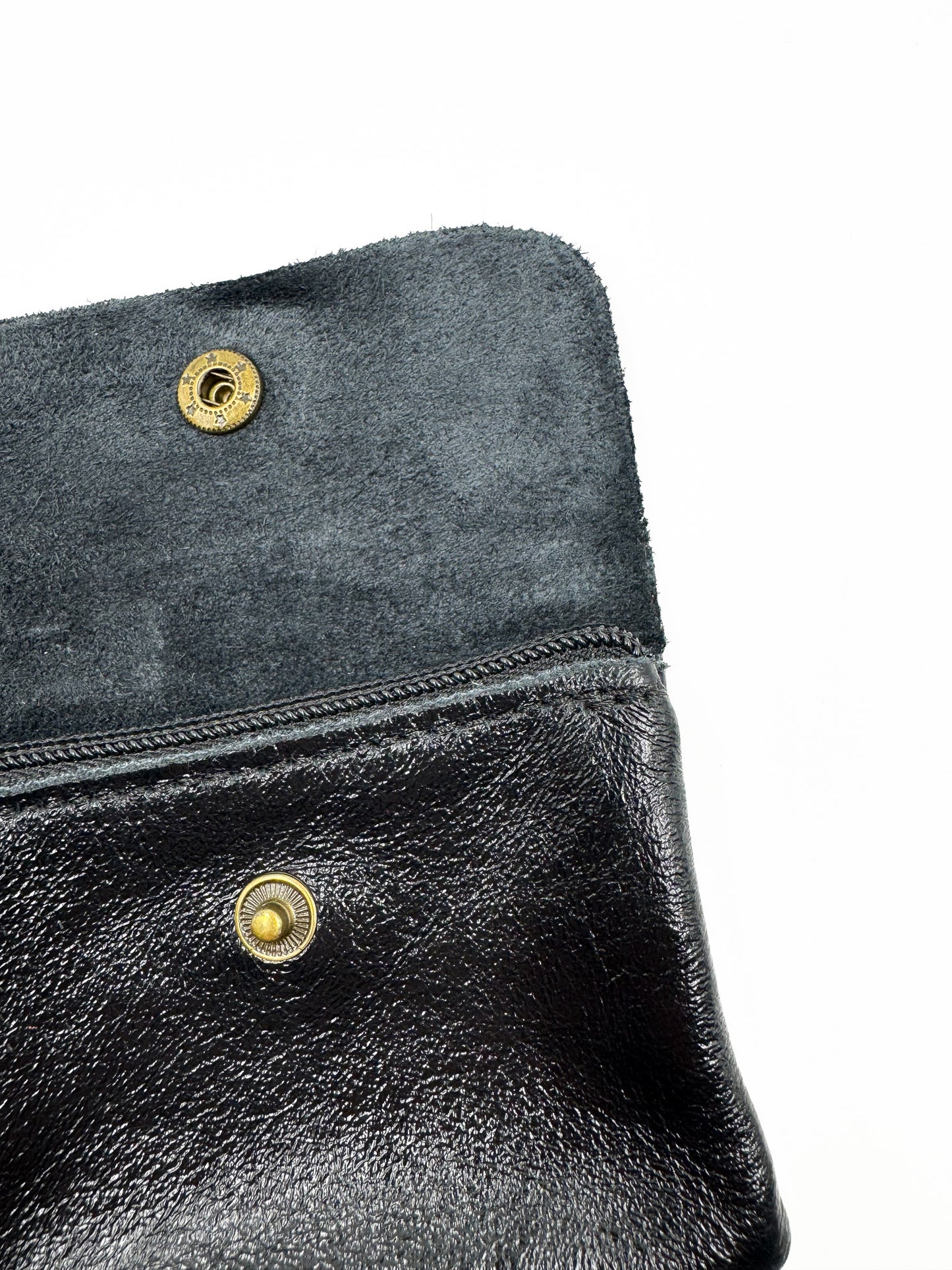 Monedero Nina cuero metalizado Negro