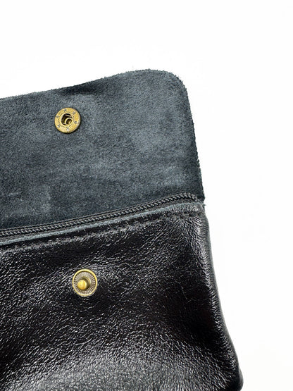 Monedero Nina cuero metalizado Negro