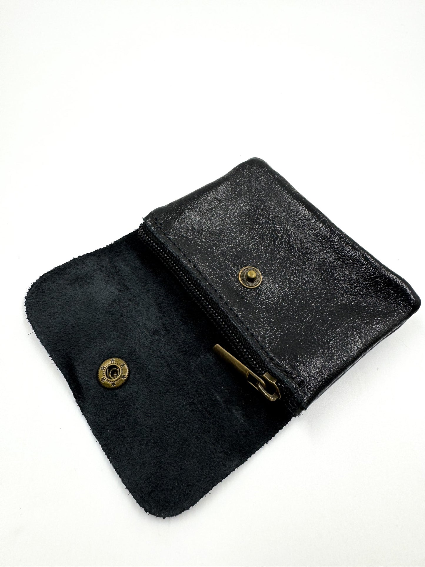 Monedero Nina cuero metalizado Negro